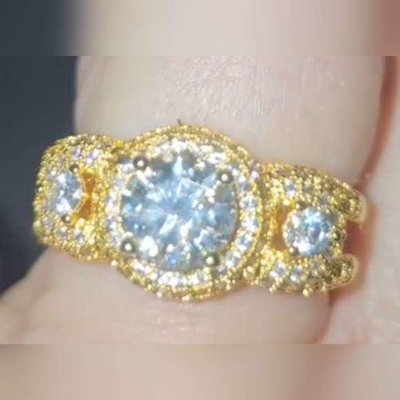 Certified 1.2 CT Moissanite Engagement Ring Gold Plated Sterling Silver | Size 9 - Picture 5 of 13